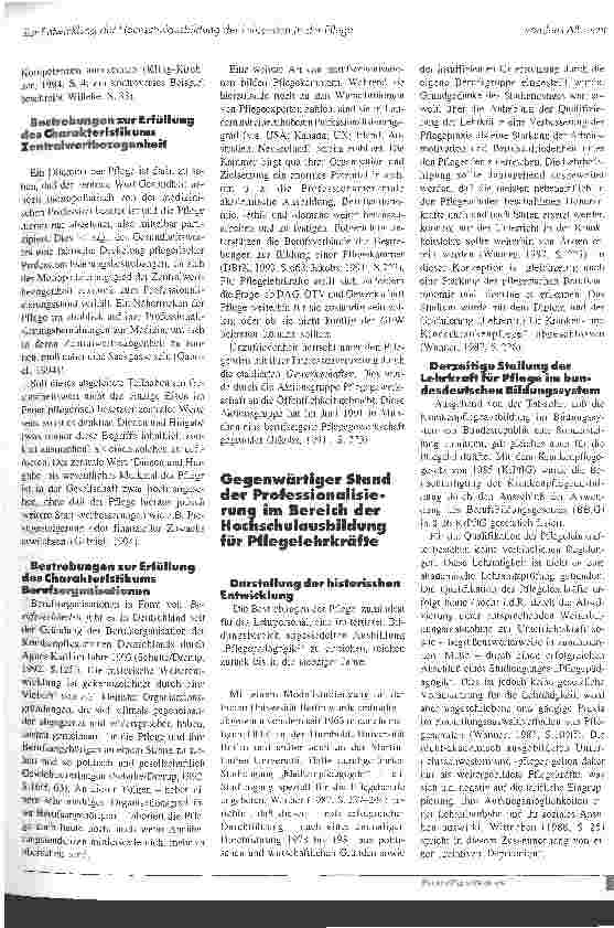 Vorschauseite 4: Zur Entwicklung der Hochschulausbildung der Lehrenden in der Pflege