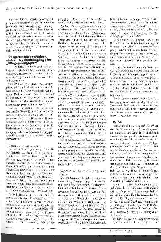 Vorschauseite 6: Zur Entwicklung der Hochschulausbildung der Lehrenden in der Pflege