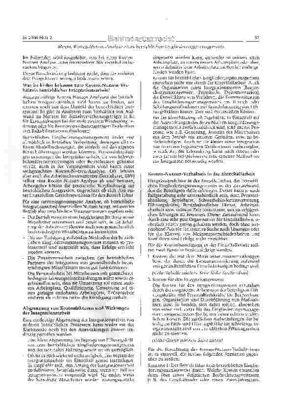 Vorschauseite 2: Kosten-Nutzen-Analyse eines betrieblichen Eingliederungsmanagements