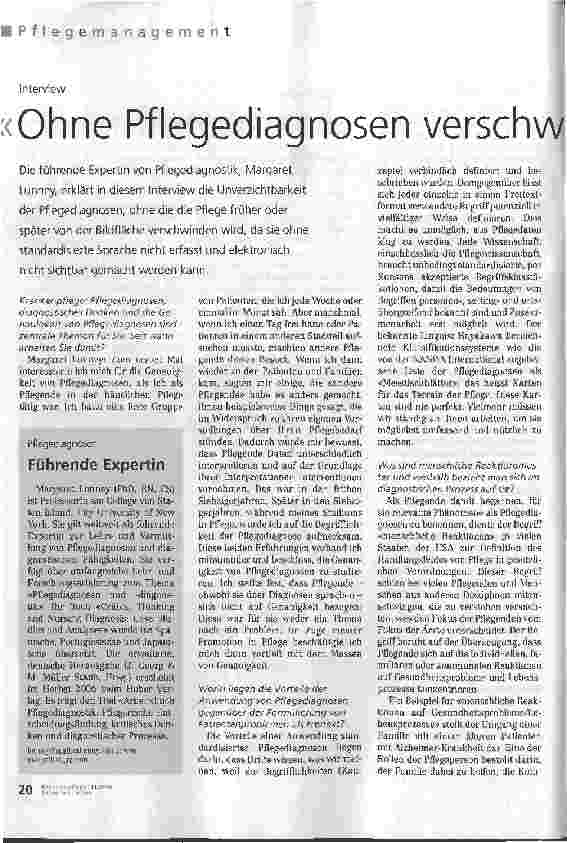 Vorschauseite 1: Ohne Pflegediagnosen verschwindet die Pflege