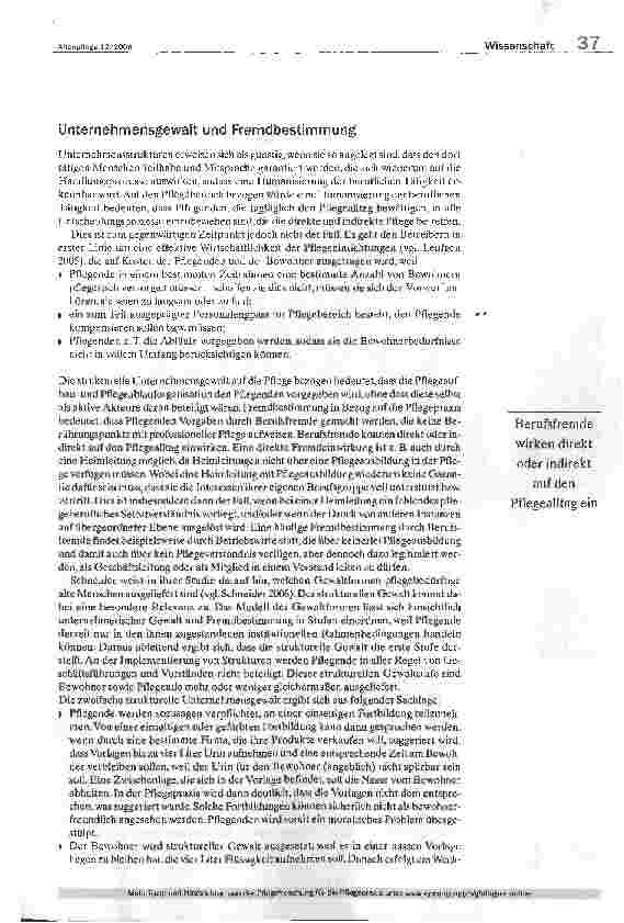 Vorschauseite 3: Die Ketten sprengen - Pflege zwischen struktureller Unternehmensgewalt und Fremdbestimmung