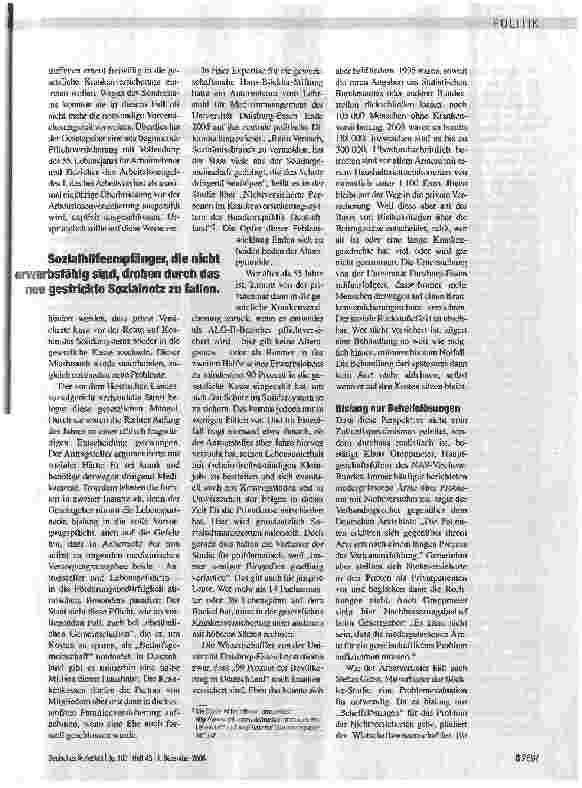 Vorschauseite 2: FOLGEN VON HARTZ IV - Flickschusterei