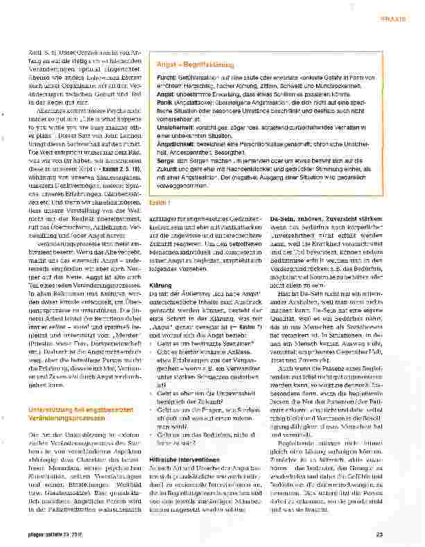 Vorschauseite 2: Angst vor Veränderungen