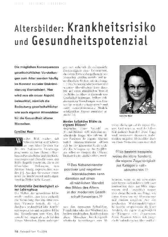 Vorschauseite 1: Altersbilder: Krankheitsrisiko und Gesundheitspotenzial