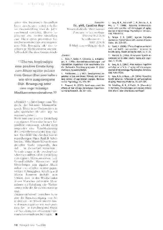 Vorschauseite 3: Altersbilder: Krankheitsrisiko und Gesundheitspotenzial