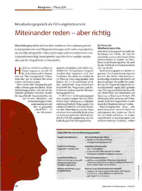 Vorschauseite 1: Mitarbeitergespräch als Führungsinstrument Miteinander reden - aber richtig