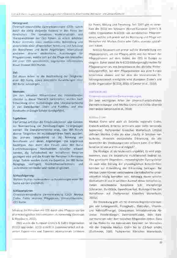 Vorschauseite 2: Tätigkeiten und Auswirkungen einer Inflammatory Bowel Disease (IBD) Nurse eine Literaturübersicht