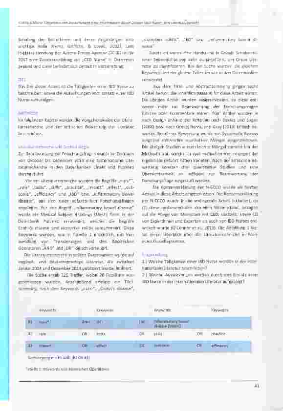 Vorschauseite 4: Tätigkeiten und Auswirkungen einer Inflammatory Bowel Disease (IBD) Nurse eine Literaturübersicht