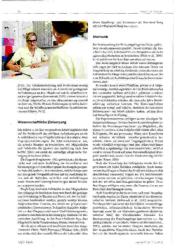 Vorschauseite 2: Wie begegnen Lehrkräfte an Pflegeschulen den heutigen Auszubildenden? Auswirkungen der AuszubiLdenden-Charakteristika auf die Gesundheitsund Krankenpflegeausbildung in Sachsen