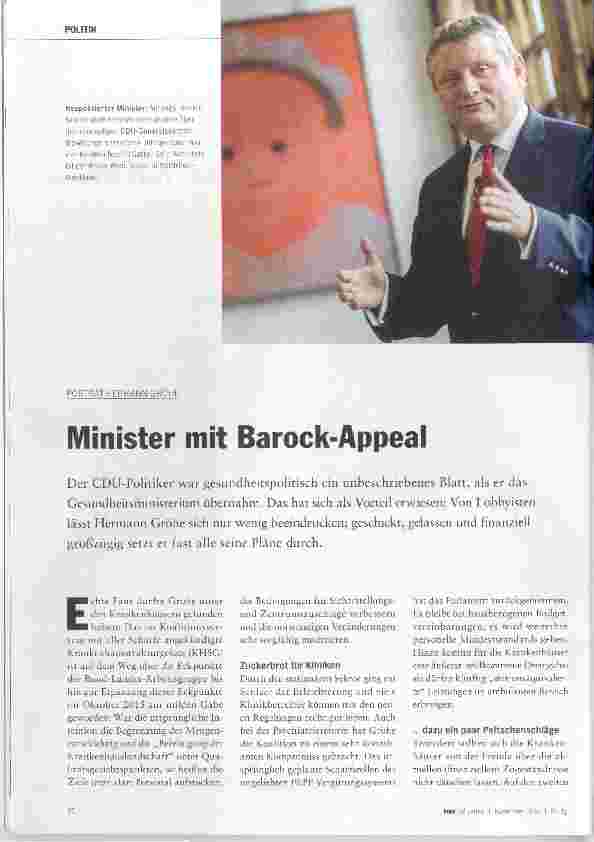 Vorschauseite 1: Minister mit Barock-Appeal
