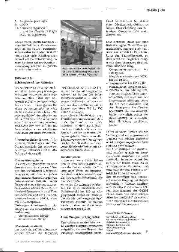Vorschauseite 5: Ein gewichtiges Pflegeproblem