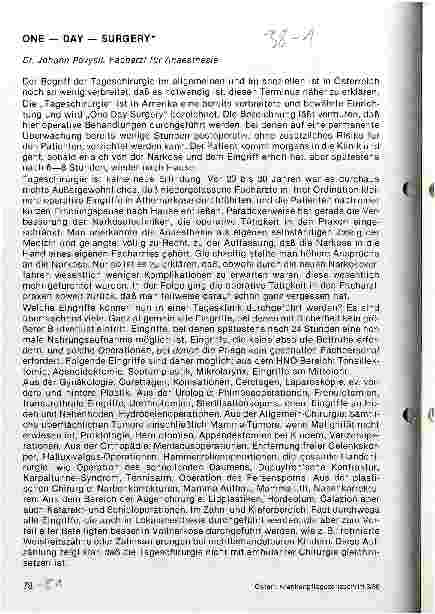 Vorschauseite 1: One - Day - Surgery