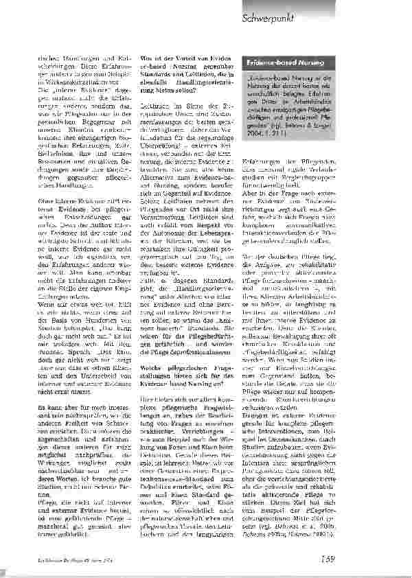 Vorschauseite 2: Evidence-based NursingDas Wichtigste sind Verantwortungsübernahme und Respekt