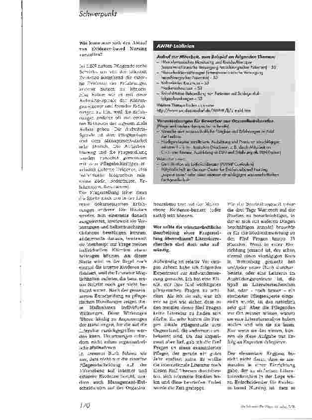 Vorschauseite 3: Evidence-based NursingDas Wichtigste sind Verantwortungsübernahme und Respekt