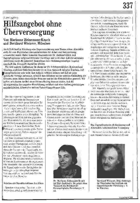 Vorschauseite 1: Hilfsangebot ohne Überversorgung