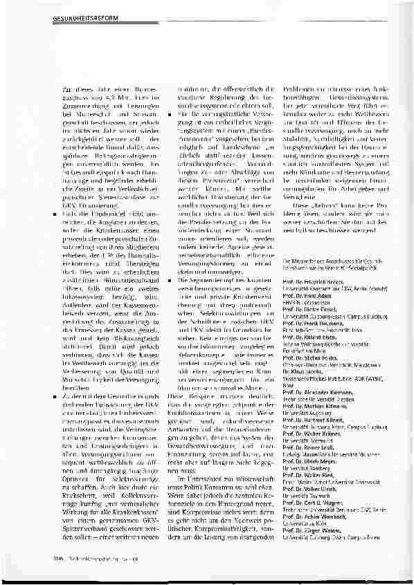 Vorschauseite 2: Gesundheitspolitik in der Kompromissfalle: Kein Problem gelöst, aber neue geschaffen