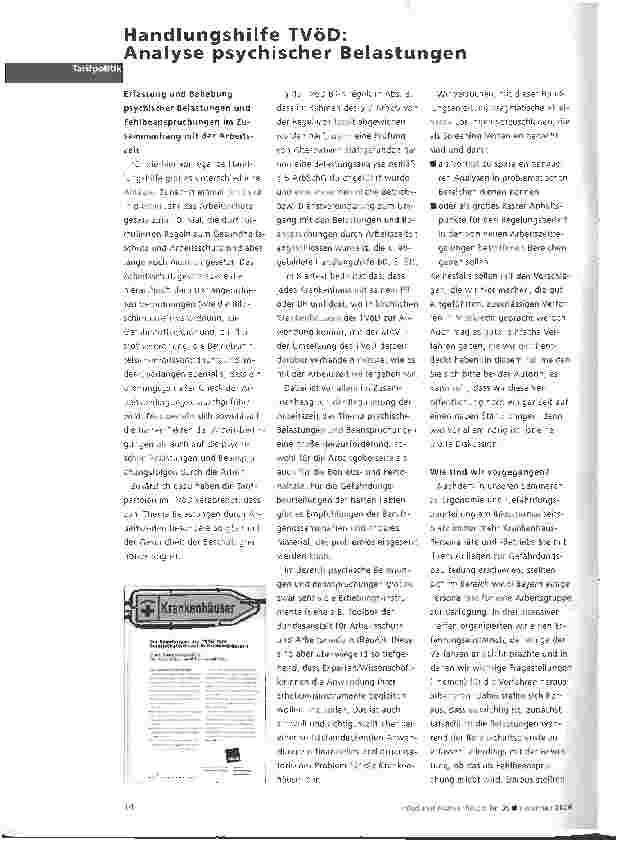 Vorschauseite 1: Handlungshilfe TVöD: Analyse psychischer Belastungen