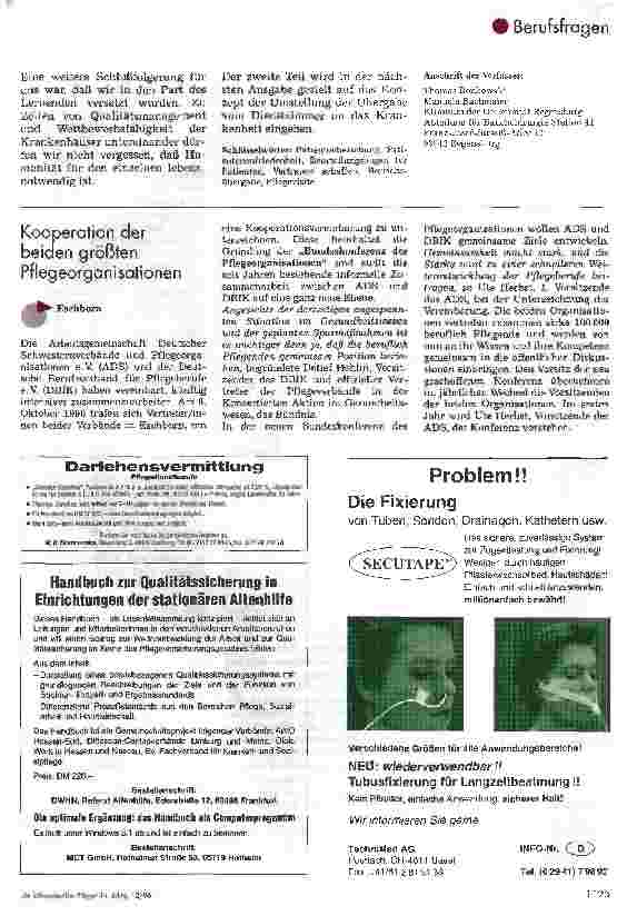 Vorschauseite 4: Humanität statt Anonymität - 1. Teil: Eine Priorität der Pflege? -
