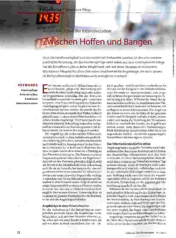 Vorschauseite 1: Zwischen Hoffnung und Bangen