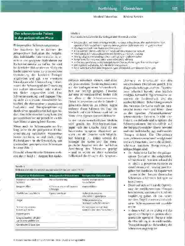 Vorschauseite 5: Perioperative Versorgung des schmerzkranken Patienten