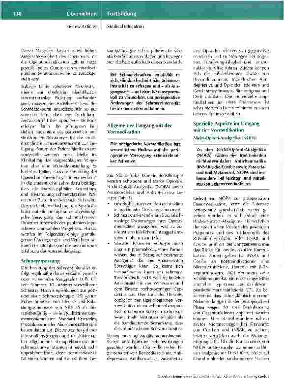 Vorschauseite 6: Perioperative Versorgung des schmerzkranken Patienten
