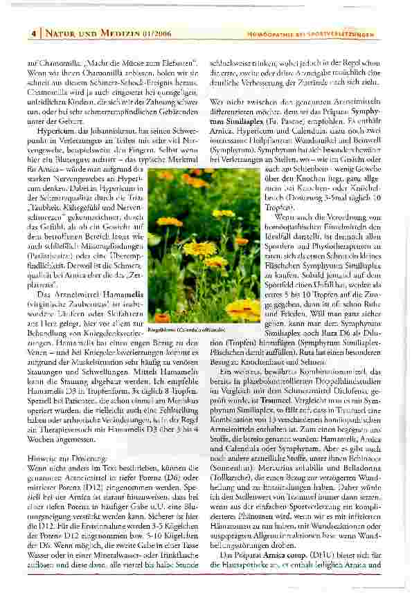 Vorschauseite 2: Homöopathie bei Sportverletzungen