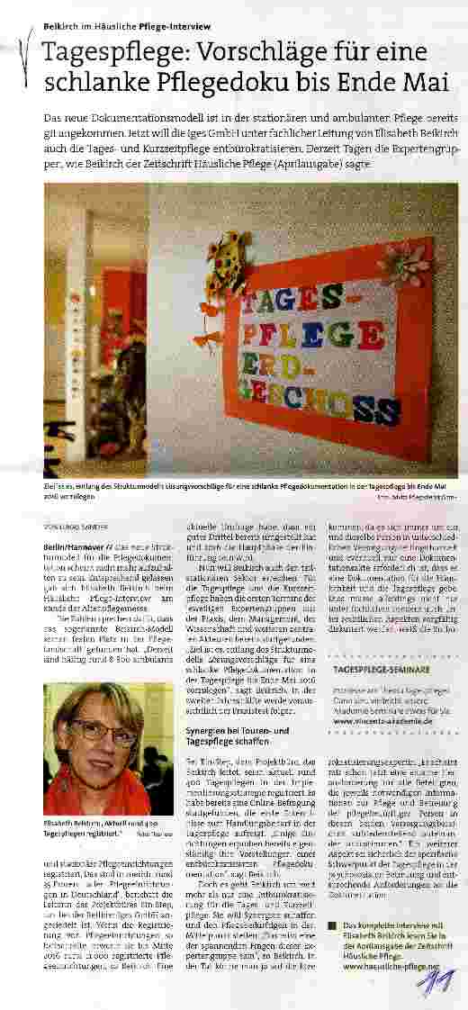 Vorschauseite 1: Tagespflege: Vorschläge für eine schlanke Pflegedoku bis Ende Mai