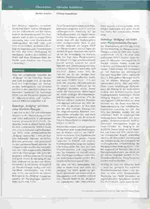 Vorschauseite 3: Update: Patienten unter oraler Antikoagulation mit VKA oder NOAK