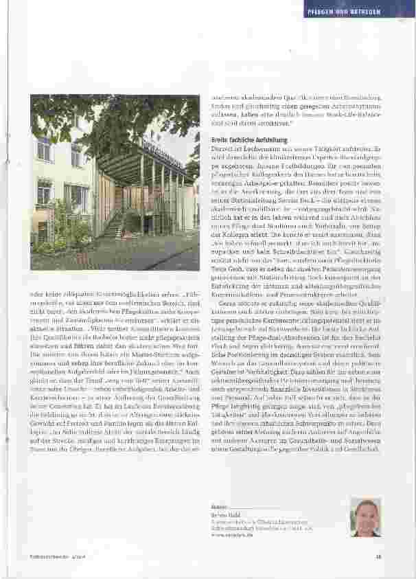 Vorschauseite 2: Akademisch am Bett: Pflegedual-Absolvent in der Praxis B. Sc. Martin Lechermann möchte Impulse für die Weiterentwicklung der Pflege setzen