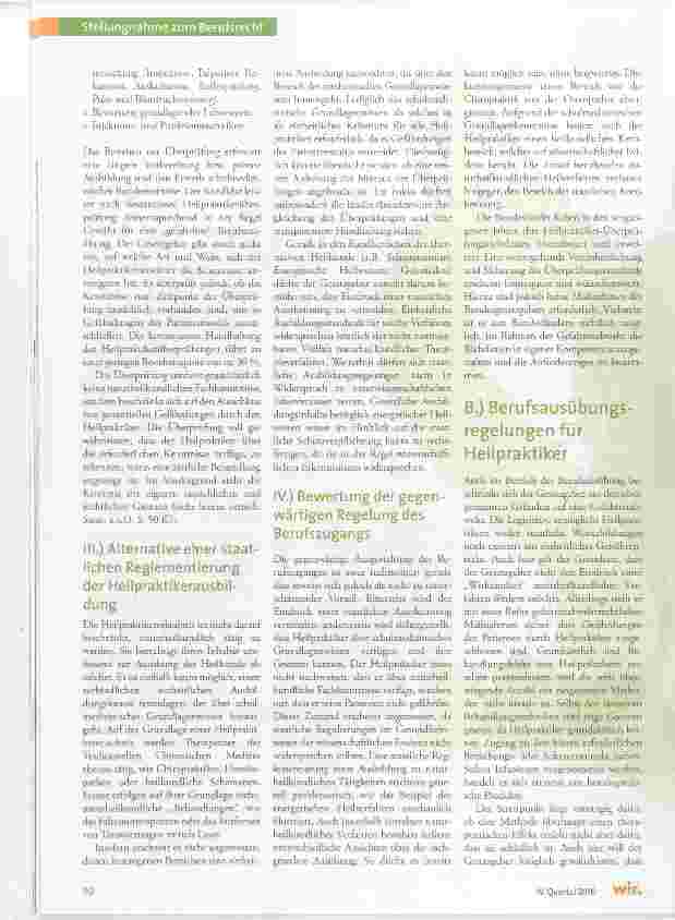 Vorschauseite 2: Juristisches Gutachten zum Heilpraktiker-Berufsrecht