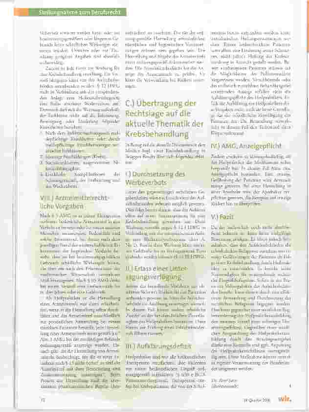 Vorschauseite 4: Juristisches Gutachten zum Heilpraktiker-Berufsrecht