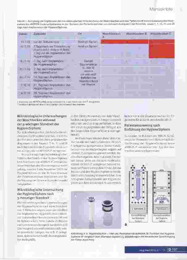 Vorschauseite 4: Anwendungsstudie zu aerosolreduzierenden Hygienesiphons zur Kontrolle eines 4MRGN Pseudomonas aeruginosa Ausbruchsgeschehen auf einer neurologischen Frührehabilitationsstation der…