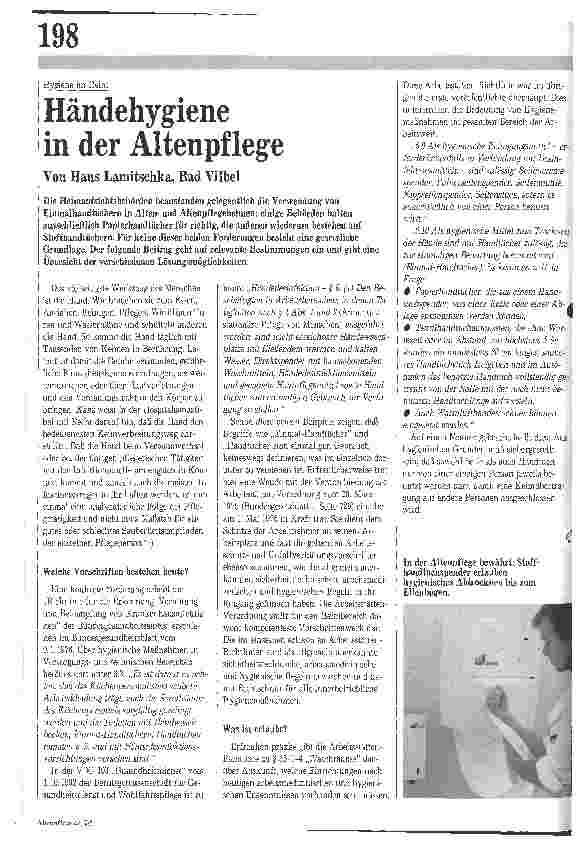 Vorschauseite 1: Händehygiene in der Altenpflege
