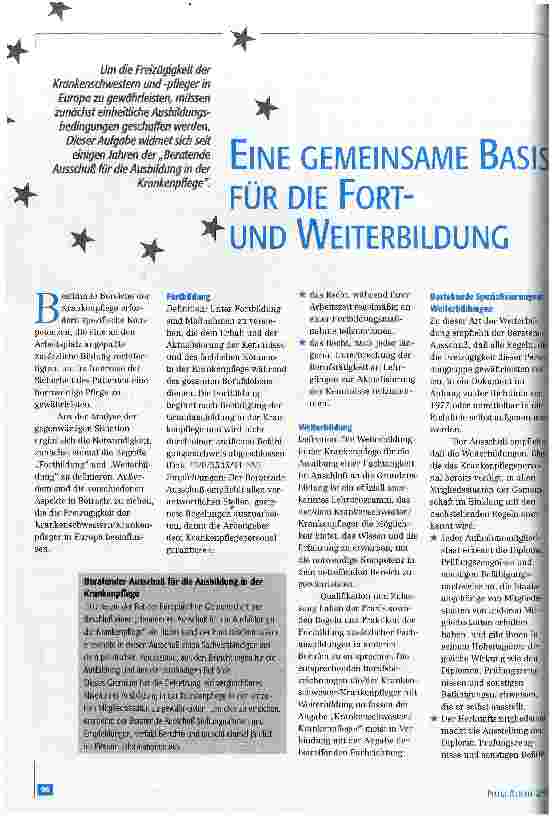 Vorschauseite 1: Eine gemeinsame Basis für die Fortund Weiterbildung