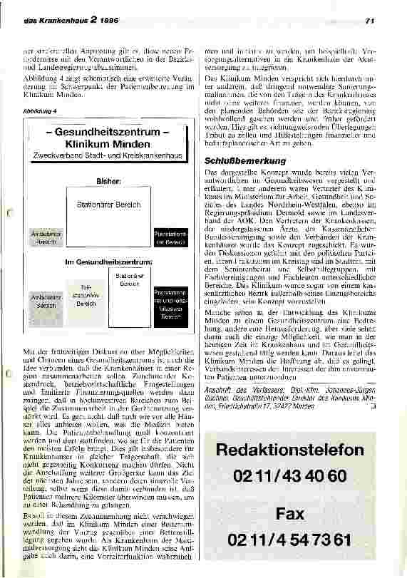 Vorschauseite 6: Das Klinikum Minden auf dem Weg zum Gesundheitszentrum