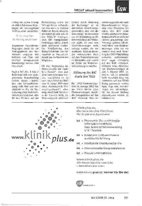 Vorschauseite 2: Entwicklungsklausel und anderen aktuellen Fragen