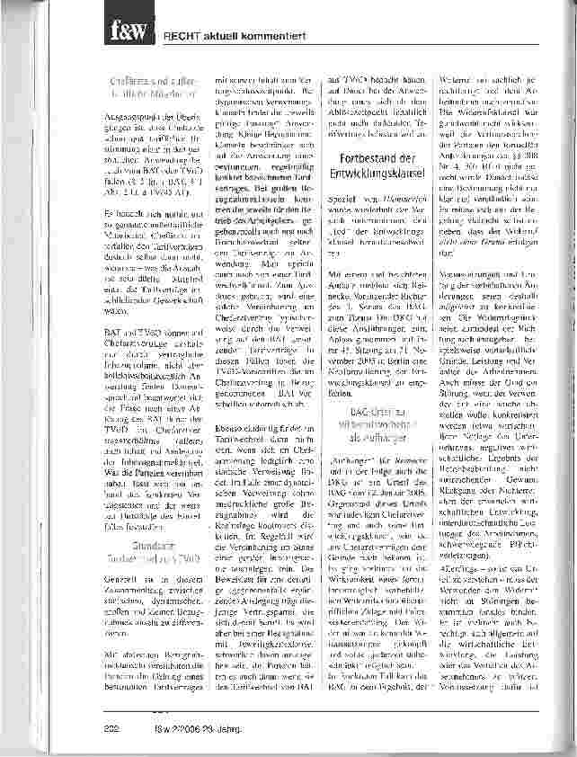 Vorschauseite 3: Entwicklungsklausel und anderen aktuellen Fragen