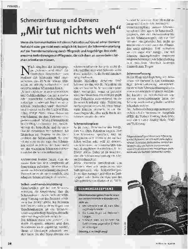 Vorschauseite 1: Schmerzerfassung und DemenzMir tut nichts weh