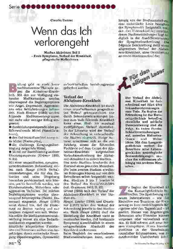 Vorschauseite 1: Wenn das Ich verlorengeht Morbus Alzheimer, Teil 2