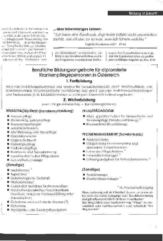 Vorschauseite 2: Bildung - ein Megatrend auch in der Pflege