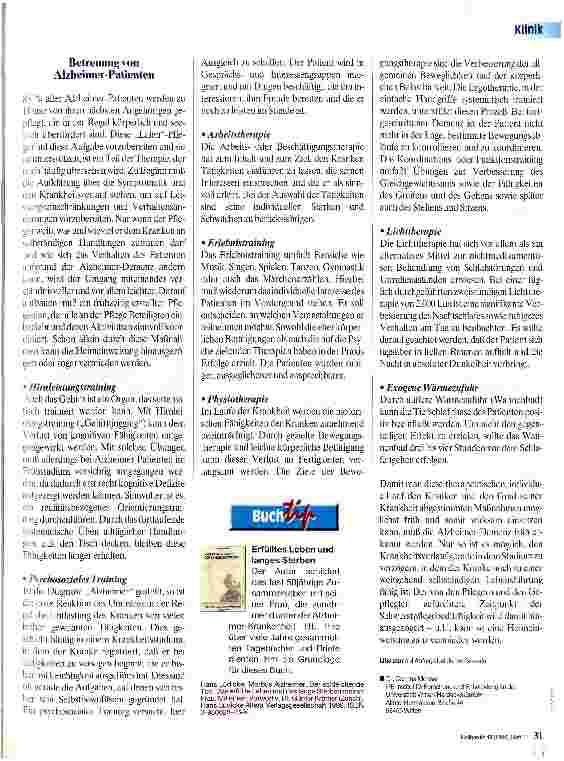 Vorschauseite 2: Therapiemöglichkeiten bei Morbus Alzheimer
