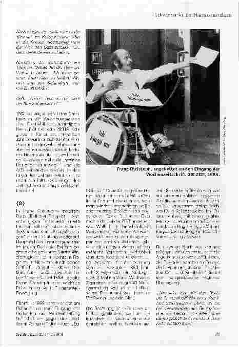 Vorschauseite 4: Franz Christoph (1953 - 1996): Es ist besser im Himmel ein Krüppel, denn in der Hölle gesund zu sein