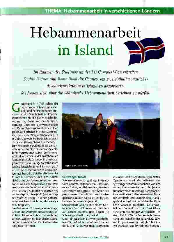 Vorschauseite 1: Hebammenarbeit in Island