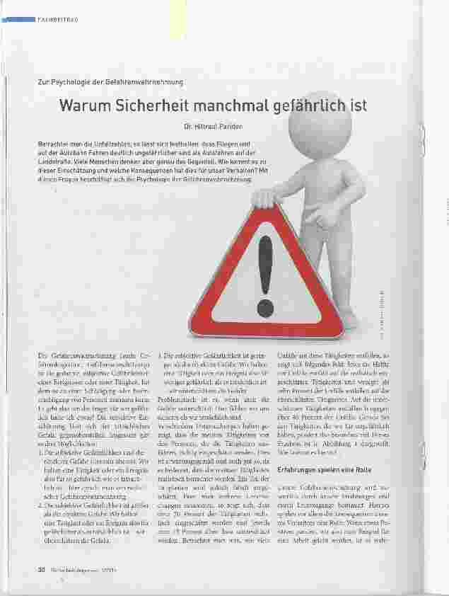 Vorschauseite 1: Warum Sicherheit manchmal gefährlich ist