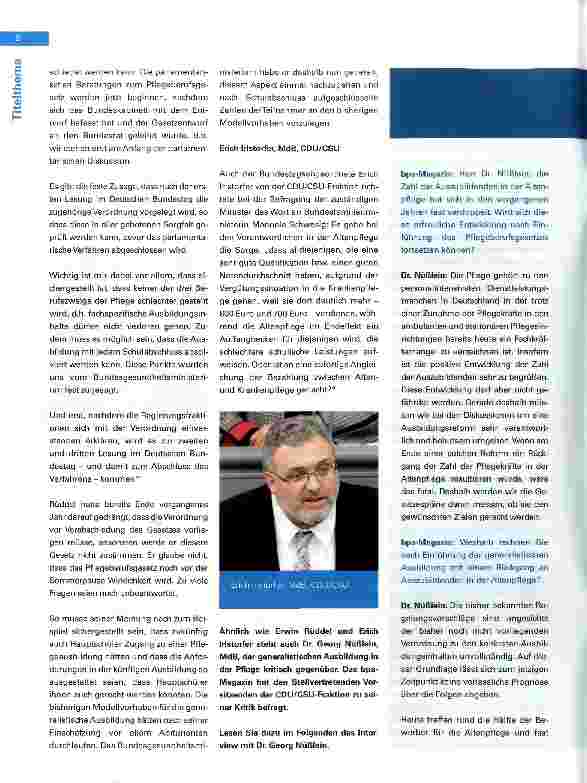 Vorschauseite 3: Breite Kritik am Kabinettsentwurf zum neuen Pflegeberufsgesetz