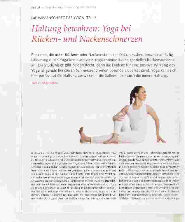 Vorschauseite 1: DIE WISSENSCHAFT DES YOGA, TEIL 3 Haltung bewahren: Yoga bei Rückenund Nackenschmerzen