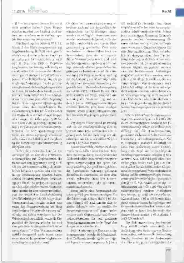 Vorschauseite 2: Fallstricke bei Satzungsänderungen durch steuerbegünstigte Körperschaften