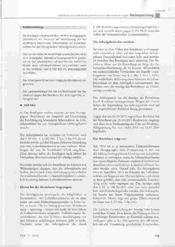 Vorschauseite 2: Wiederholter, auf drei Monate befristeter Einsatz von Leiharbeitnehmer möglich