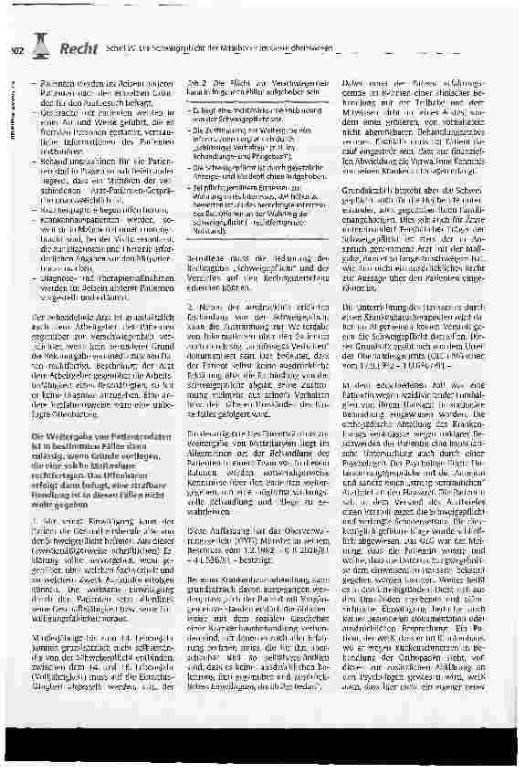 Vorschauseite 3: Die Schweigepflicht der Mitarbeiter im Gesundheitswesen ist das Fundament des Vertrauens der Patienten