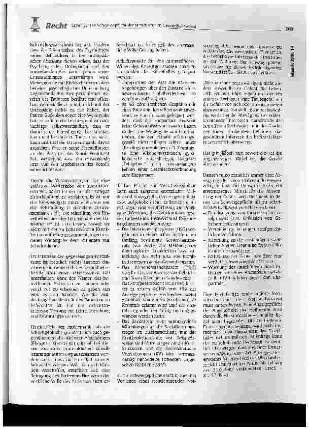 Vorschauseite 4: Die Schweigepflicht der Mitarbeiter im Gesundheitswesen ist das Fundament des Vertrauens der Patienten